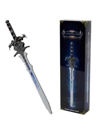 barweer Klemmbausteine Frostmaurne, 130 cm Lang Schwerter World of Warcroft Bausteine, Lightsaber Geschenk für Erwachsene ab 14 Jahren,Weihnachten Christmas Anime Deko (2349 Teile von barweer