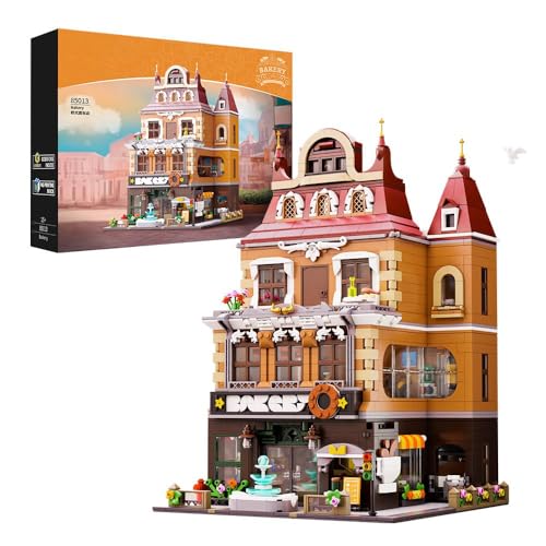 barweer Klemmbausteine Haus Bakery Architecture Häuser Bausteine Modell Bausatz, Stadthaus Architektur Gebäude House Modular Building Set für Erwachsene und Kinder (2800 Teile) von barweer