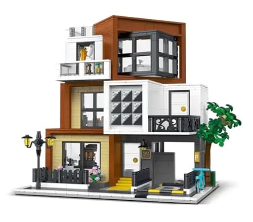 barweer Klemmbausteine Haus City Apartment Architecture Häuser Bausteine Modell Bausatz, Stadthaus Architektur Gebäude House Modular Building Set für Erwachsene und Kinder (1399 Teile) von barweer