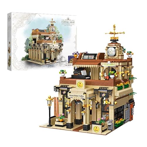 barweer Klemmbausteine Haus Europäisches Retro Café Architecture Häuser Bausteine, Stadthaus Architektur Gebäude House Modular Building Set Weihnachten Geschenk für Erwachsene (2987 Teile) von barweer