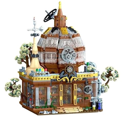 barweer Klemmbausteine Haus Steampunk Magic Shop Architecture Häuser Bausteine Modell Bausatz, Stadthaus Architektur Gebäude House Modular Building Set für Erwachsene und Kinder (1842 Teile) von barweer