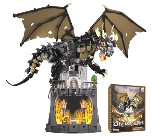 barweer Klemmbausteine MOC Dragon's Cryptic Cache Modular Building Set, Creative Expert Modell Bausteine, Geschenkbox für Erwachsene und Kinder（2363 Teile） von barweer