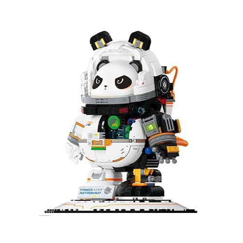 barweer Klemmbausteine Panda Space Astronaut Bausteine Set,Technik Weltraum Astronaut Modell Heimdekoration Sammlerstück für Erwachsene Jungen (829 Teile) von barweer