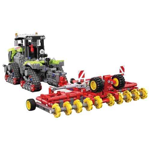 barweer Klemmbausteine Technik Traktor Großes Raupenfahrzeug mit Pflug Bausteine, Bauernhof Auto Modell, Sammlung Weihnachten Geschenk für Erwachsene und Kind (1336 Teile) C65012 von barweer