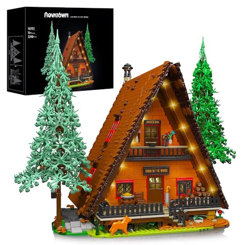 barweer Klemmbausteine Wald Haus Baustein Set, Holzhaus Baumhaus Architecture, Ideas Häuser House Modular Buildings,Weihnachten Geschenk für Erwachsene,Mould 16053(3398 Teile) von barweer