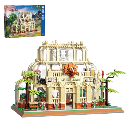 barweer Mini Steine Jurassic World Dinosaurier Park Dino Museum Architecture, Modular Buildings Haus Klemmbausteine Set,Geschenkbox für ab 6 Jahre Jungen und Erwachsene (2788 Stücke) von barweer