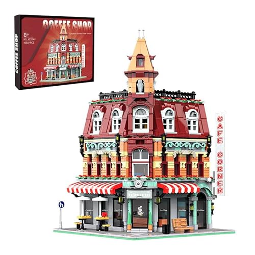 barweer Mini Steine Klemmbausteine City Café Store Set,Haus häuser House Architecture, MOC Modular Buildings für Erwachsene (1950 Teile) von barweer