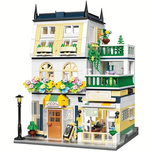 Mini Steine Klemmbausteine Haus Flower Manor Architecture Häuser Bausteine Modell Bausatz, Stadthaus Architektur Gebäude House Modular Building Set für Erwachsene und Kinder (613031 Teile) von barweer