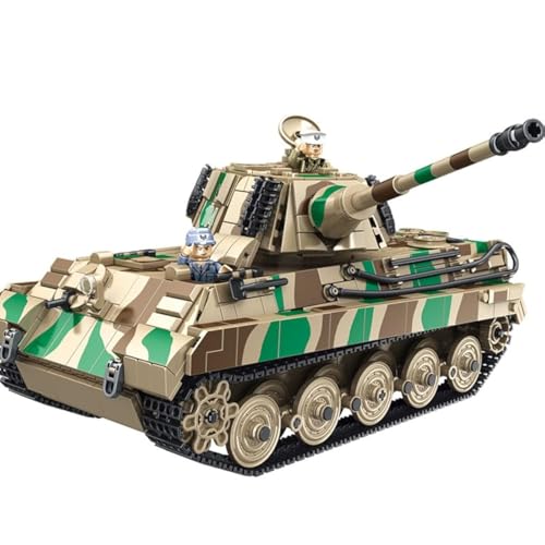 barweer King Tiger Heavy Panzer Klemmbaustein, Panlos 632016, Militär WW2 Panzer Tank Modell Bausteine Set, Sammlung Geschenk für Erwachsene und Männer (1974 Teile) von barweer