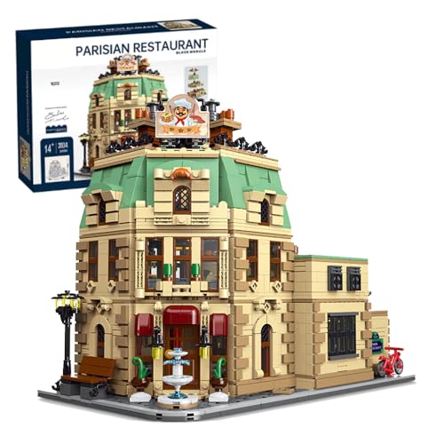 barweer Parisian Restaurant Klemmbausteine Haus,Halloween Häuser Bausteine, House Architecture Modell Bausatz, Stadthaus Gebäude Modular Building Set für Erwachsene (3104 Teile) von barweer