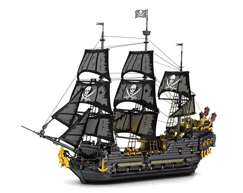 barweer Piratenschiff Technik Klemmbausteine,Black Pearl Schiff Segelschiff Spielzeug,Weihnachten Geschenke für Erwachsene und Kind, 66036 Bausteine Modell (4708 Teile) von barweer