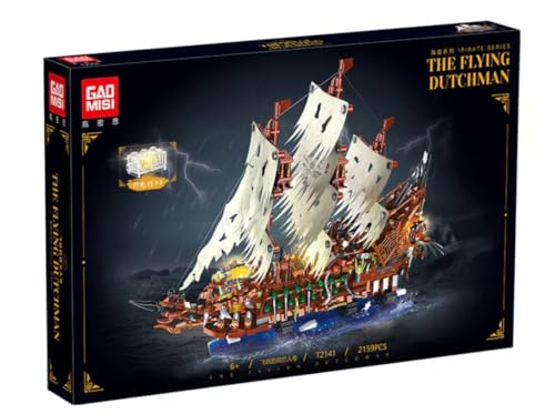 barweer Piratenschiff Technik Klemmbausteine,The Flying Dutchman Schiff Segelschiff Buildings Modell, Modellschiff Sammlung Geschenk für Erwachsene (2159 Teile) von barweer