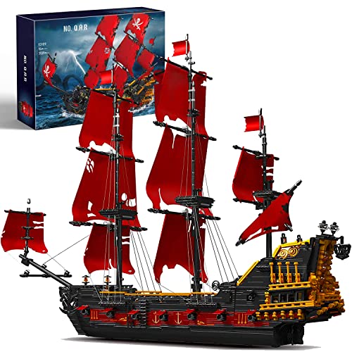 barweer Piratenschiff Technik Klemmbausteine,The Queen Anne's Revenge Schiff Segelschiff Spielzeug,Weihnachten Geschenke für Erwachsene, Mould 13109 Bausteine Modell (3139 Teile) von barweer