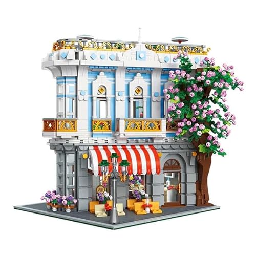 barweer Sakura Restaurant Klemmbausteine Haus Bausteine Set,House,Häuser Architecture Modell,Stadthaus Gebäude Modular Building Christmas Weihnachten Geschenk für Erwachsene (3725 Teile) von barweer