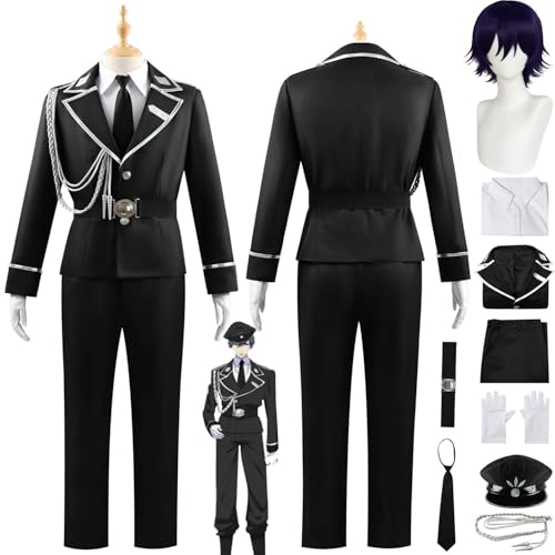 bbganlian Anime Aki Myojin Cosplay Kostüm Outfit Sweet Punishment Watashi Wa Kanshu Senyou Pet Guard Uniform Komplettes Set Halloween Dress Up Anzug mit Perücke für Männer Jungen (XS) von bbganlian