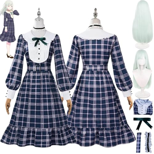 bbganlian Anime Bang Dream It's Mygo Wakaba Mutsumi Cosplay Kostüm Outfit Rollenspiel Uniform Komplettes Set Halloween Party Karneval Dress Up Anzug mit Perücke für Frauen (XL) von bbganlian