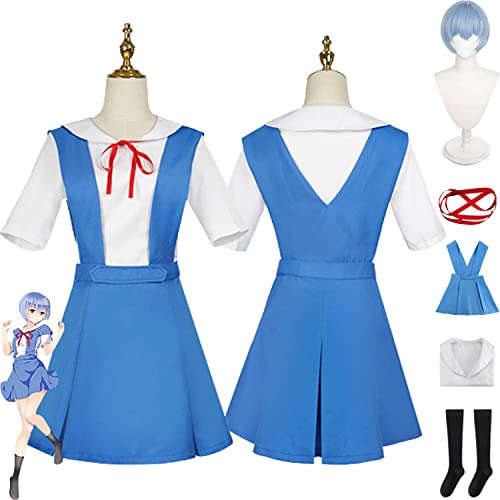 bbganlian Anime Evangelion Ayanami Rei Cosplay Kostüm Outfit Asuka Langley Soryu Rollenspiel Uniform Komplettes Set Halloween Party Karneval Dress Up Anzug mit Perücke für Frauen (L) von bbganlian