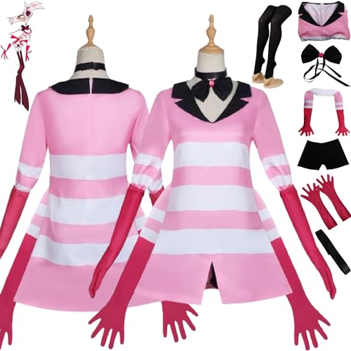 bbganlian Anime Hazbin Hotel Angel Dust Cosplay Kostüm Outfit Alastor Charlie Morningstar Uniform Komplettes Set Halloween Karneval Party Dress Up Anzug für Frauen Mädchen (XXXL) von bbganlian