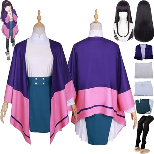 bbganlian Anime Jellyfish Can't Swim in the Night Takanashi Cosplay Kostüm Outfit Watase Kivi Uniform Komplettset Halloween Karneval Dress Up Anzug mit Perücke für Frauen Mädchen (S) von bbganlian