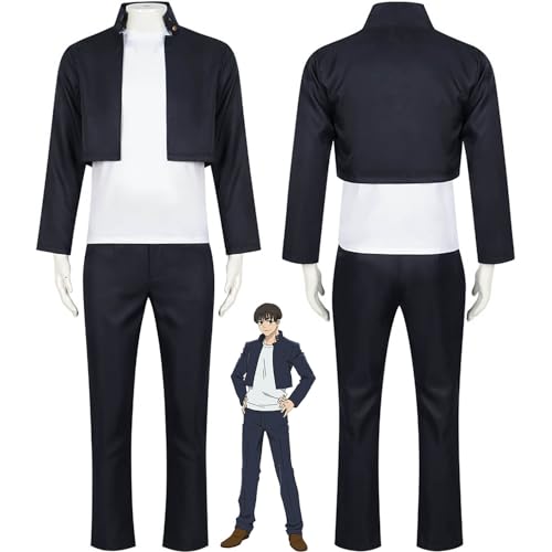 bbganlian Anime Jujutsu Kaisen Haibara Yu Cosplay Kostüm Outfit Gojo Satoru Fushiguro Toji Schwarz Uniform Komplettes Set Halloween Karneval Party Dress Up Anzug für Männer Jungen (L) von bbganlian