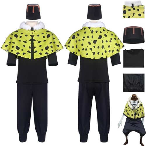 bbganlian Anime Jujutsu Kaisen Jogo Cosplay Kostüm Outfit Gojo Satoru Fushiguro Toji Uniform Komplettes Set Halloween Karneval Party Dress Up Anzug mit Hut für Männer Jungen (S) von bbganlian