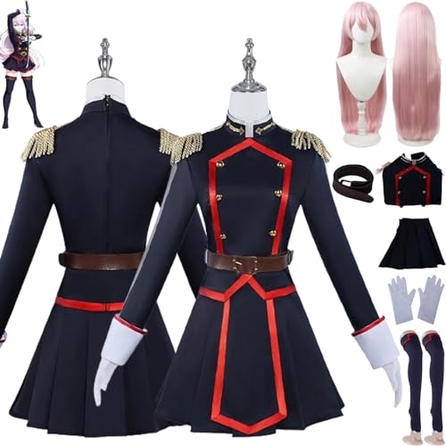 bbganlian Anime Mato Seihei No Slave Uzen Kyoka Cosplay Kostüm Outfit Izumo Tenka Uniform Komplettes Set Halloween Party Karneval Dress Up Anzug mit Perücke für Frauen Mädchen (L) von bbganlian