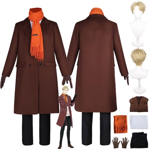 bbganlian Anime Spy Family Code White Loid Forger Cosplay Kostüm Outfit Rollenspiel Uniform Komplettset Halloween Party Karneval Dress Up Anzug mit Perücke für Männer Jungen (L) von bbganlian