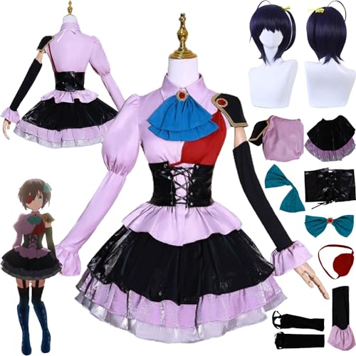 bbganlian Anime Takanashi Rikka Cosplay Kostüm Outfit Love Chunibyo Other Delusions Uniform Komplettset Halloween Party Dress Up Anzug mit Augenklappe Perücke für Frauen Mädchen (L) von bbganlian