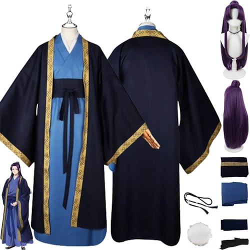 bbganlian Anime The Apothecary Diaries Jinshi Cosplay Kostüm Outfit Rollenspiel Uniform Komplett Set Halloween Karneval Dress Up Anzug mit Perücke Kopfschmuck für Männer Jungen (XL) von bbganlian