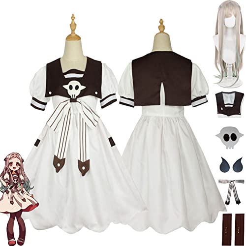 bbganlian Anime Yashiro Nene Cosplay Kostüm Outfit Toilette Gebunden Hanako Kun Uniform Komplettes Set Halloween Karneval Party Dress Up Anzug mit Kopfschmuck Perücke for Frauen (XS) von bbganlian