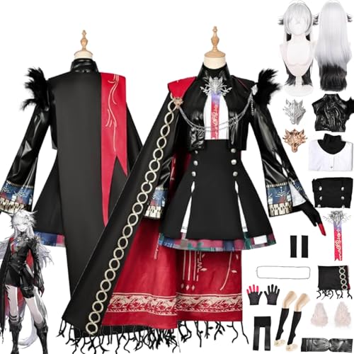 bbganlian Arknights Lappland the Decadenza Cosplay Kostüm Outfit Spielcharakter Kal'tsit Uniform Komplettes Set Halloween Party Karneval Dress Up Anzug mit Perücke für Frauen (S) von bbganlian