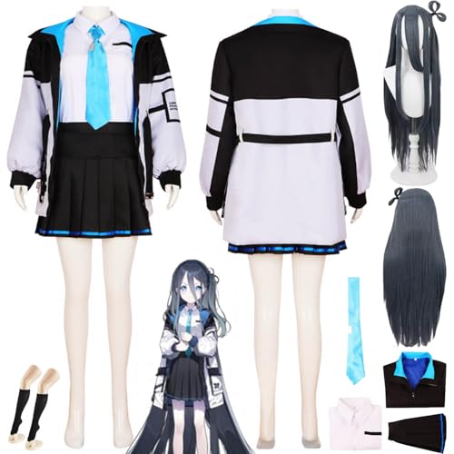 bbganlian Blue Archive Tenndou Arisu Cosplay Kostüm Outfit Spielcharakter Kisaki Uniform Komplettes Set Halloween Party Karneval Dress Up Anzug mit Perücke für Frauen Mädchen (M) von bbganlian