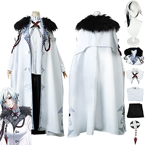 bbganlian Genshin Impact Arlecchino Cosplay Kostüm Outfit Spiel Charakter Navia Lyney Uniform Full Set Halloween Karneval Party Dress Up Anzug mit Perücke für Frauen Mädchen (S) von bbganlian