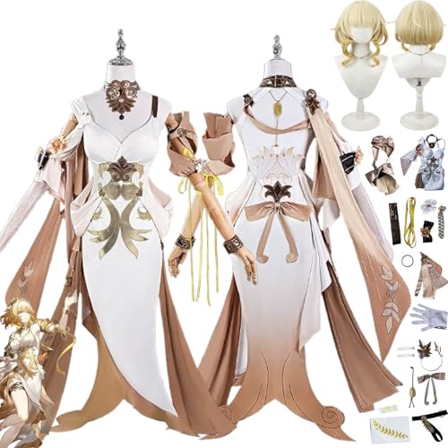 bbganlian Honkai Star Rail Aglaea Cosplay Kostüm Outfit Spiel Charakter Feixiao Uniform Komplettes Set Halloween Party Karneval Dress Up Anzug mit Perücke Kopfschmuck für Frauen (XS) von bbganlian