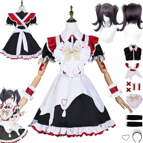 bbganlian Spiel Needy Girl Overdose Ame Chan Maid Cosplay Kostüm Outfit KAngel Uniform Komplettes Set Halloween Party Karneval Dress Up Anzug mit Perücke Kopfschmuck für Frauen (XXL) von bbganlian