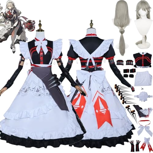 bbganlian Zenless Zone Zero Alexandrina Sebastiane Cosplay Kostüm Outfit Spiel Charakter Uniform Komplettes Set Halloween Karneval Dress Up Anzug mit Perücke für Frauen Mädchen (L) von bbganlian