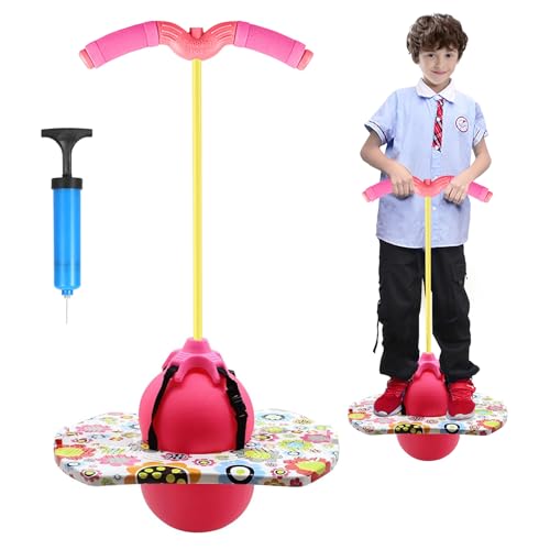 bechoanigel Pogo Stick für Kinder,Pogo Ball mit Griffen,100 kg Tragfähigkeit,Hüpfstange mit Luftpumpe,Pogo Ball für Sport,Gleichgewichtstraining,Abnehmen und Fettverbrennung,Kinder ab 6 Jahre(Rosa) bechoanigel Pogo Stick für Kinder,Pogo Ball mit Griffen,100 kg Tragfähigkeit,Hüpfstange mit Luftpumpe,Pogo Ball für Sport,Gleichgewichtstraining,Abnehmen und Fettverbrennung,Kinder ab 6 Jahre(Rosa) von bechoanigel
