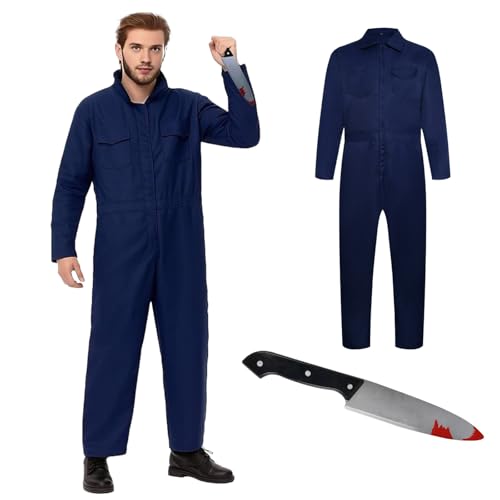 bechoanigel Michael Myers Kostüm für Erwachsene, Halloween Michael Myers Overall, Horror Cosplay Kostüm für Halloween Karneval, XL bechoanigel Michael Myers Kostüm für Erwachsene, Halloween Michael Myers Overall, Horror Cosplay Kostüm für Halloween Karneval, XL von bechoanigel
