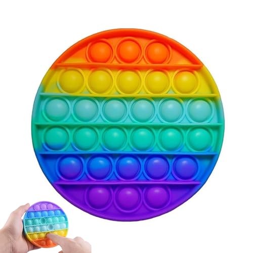 Pop It Spielzeug, Pop It Baby, Plopp Spielzeug, Pop Its, Silikon Pop Bubble, Anti-Stress-Spielzeug, Regenbogen, Fidget Toys, Für Autistische, Zappelige Menschen, Tolles Geschenk (Rund) von beejune