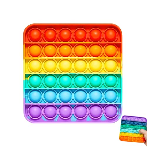 Pop It Spielzeug, Pop It Baby, Plopp Spielzeug, Pop Spielzeug Kinder, Anti-Stress-Spielzeug, Regenbogen, Für Autistische, Zappelige Menschen, Tolles Geschenk (Quadratisch) von beejune