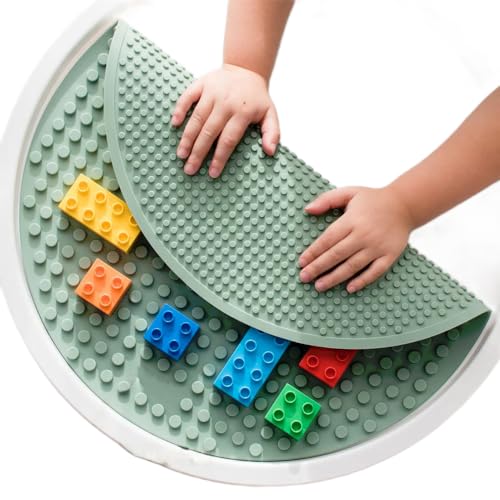 Soft Bausteine ​​Spielmatte, bausteinmatte aus silikon, Large Building Panel, Silicone Building Block Base Plate, Perfect Accessory for Sensory PlayTray, Rollable, Waterproof Base Plate Compatible wit von beibijio