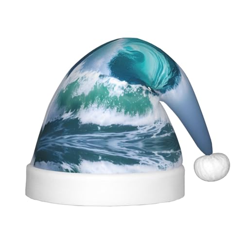 berbo Ocean Wave Weihnachtsmütze für Kinder, Weihnachtszubehör, weich, warm, Weihnachtszubehör für Jungen und Mädchen (4-12 Jahre) von berbo