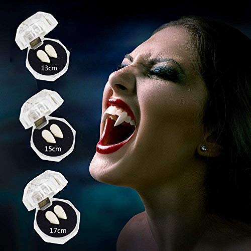 beseloa Vampir Zähne Kostüm 3 Größe Fangs Vampire Gefälschte Zähne für Cosplay Party Requisiten Halloween Party Fangs Gefälligkeiten von beseloa