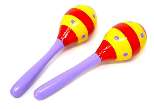 Maracas Erwachsene, 1 Paar, Spanisch Rot und Gelb, spanische Maracas, Rot mit Punkten, Traditionelle Farben, Rumba-Rührer, Rasseln, Handperkussion, Musikinstrument Maraca von better with friends