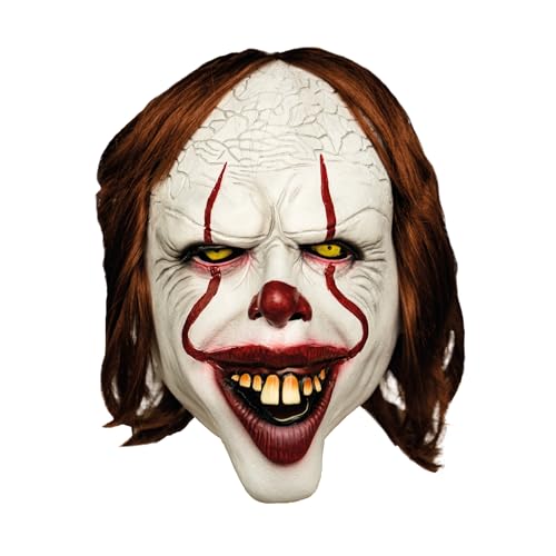 betty-7 - Halloween Maske Pennywise IT realistische Clown Latexmaske - Gruselige Vollkopfmaske - Hochwertiges Halloween-Kostüm für Damen & Herren - Gruselmaske für Horror-Fans, Partys & Events von betty-7