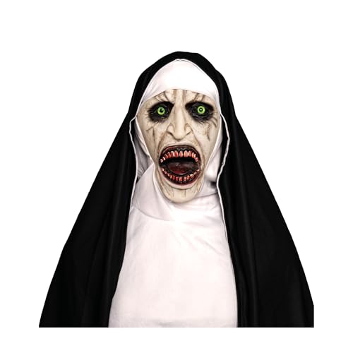 betty-7 - Halloween Maske The Nun realistische Nonnen Latexmaske - Gruselige Vollkopfmaske - Hochwertiges Halloween-Kostüm für Damen & Herren - Gruselmaske für Horror-Fans, Partys & Events von betty-7