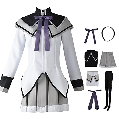 bi bi hou Akemi Homura Cosplay Kostüm Komplettes Set mit Perücke Anime Puella Magi Madoka Magica Cosplay Verkleidung Homura Uniform Halloween Karneval Party Bühnenauftritt Kostüm Erwachsene von bi bi hou