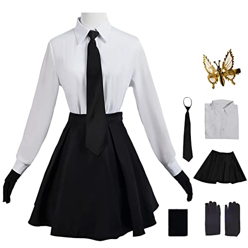 bi bi hou Akiko Yosano Cosplay Kostüm Komplettes Set mit Perücke Anime Bungo Stray Dogs Cosplay Verkleidung Yosano Akiko Uniform Halloween Karneval Party Bühnenauftritt Kostüm Erwachsene von bi bi hou