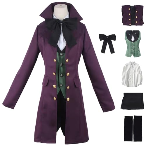 bi bi hou Alois Cosplay Kostüm Set Anime Kuroshitsuji Verkleidung Alois Trancy Uniform Weihnachten Halloween Karneval Party Bühnenauftritt Kostüm für Erwachsene von bi bi hou