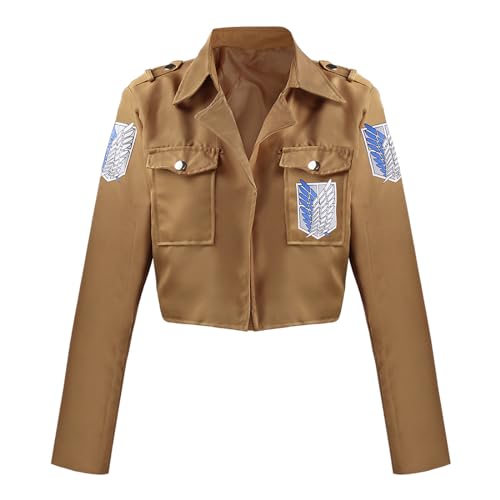 bi bi hou Anime Attack On Titan Cosplay Kostüm Jacke und Gürtel Scout Regiment Verkleidung AOT Survey Corps Uniform Halloween Karneval Weihnachten Party Bühnenauftritt Kostüm für Erwachsene von bi bi hou